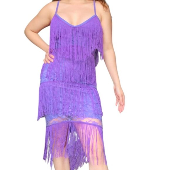 ASOS   Sexy Fringe Trim Bodycon dress    Size 6 - Picture 5 of 12